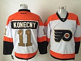 Philadelphia Flyers #11 Konecny 50TH Patch White-Golden Stitched NHL Jersey,baseball caps,new era cap wholesale,wholesale hats