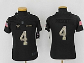 Youth Limited Nike Dallas Cowboys #4 Prescott Anthracite Salute To Service Stitched Jersey,baseball caps,new era cap wholesale,wholesale hats
