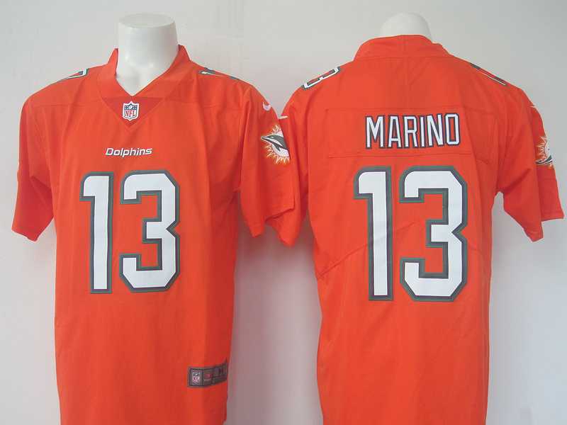 Nike Limited Miami Dolphins #13 Dan Marino Orange Men's Stitched New Color Rush Jersey,We sell and wholesale Nike Limited Miami Dolphins #13 Dan Marino Orange Men's Stitched New Color Rush Jersey on line form chian!