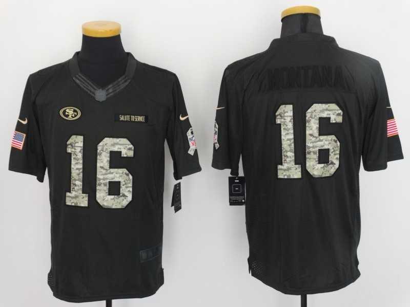 Nike San Francisco 49ers #16 Joe Montana Anthracite Salute To Service Men's Stitched Limited Jersey,We sell and wholesale Nike San Francisco 49ers #16 Joe Montana Anthracite Salute To Service Men's Stitched Limited Jersey on line form chian!