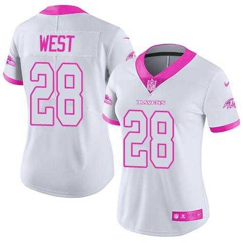 Glued Women Nike Baltimore Ravens #28 Terrance West White Pink Rush Limited Jersey,We sell and wholesale Glued Women Nike Baltimore Ravens #28 Terrance West White Pink Rush Limited Jersey on line form chian!