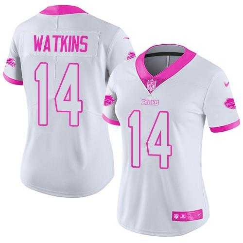 Glued Women Nike Buffalo Bills #14 Sammy Watkins White Pink Rush Limited Jersey,We sell and wholesale Glued Women Nike Buffalo Bills #14 Sammy Watkins White Pink Rush Limited Jersey on line form chian!