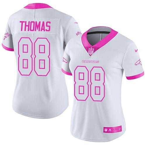 Glued Women Nike Denver Broncos #88 Demaryius Thomas White Pink Rush Limited Jersey,We sell and wholesale Glued Women Nike Denver Broncos #88 Demaryius Thomas White Pink Rush Limited Jersey on line form chian!