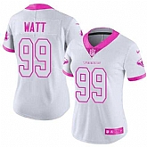 Glued Women Nike Houston Texans #99 J.J. Watt White Pink Rush Limited Jersey,baseball caps,new era cap wholesale,wholesale hats