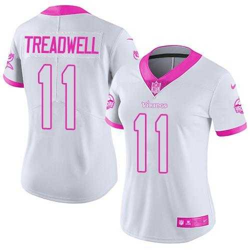 Glued Women Nike Minnesota Vikings #11 Laquon Treadwell White Pink Rush Limited Jersey,We sell and wholesale Glued Women Nike Minnesota Vikings #11 Laquon Treadwell White Pink Rush Limited Jersey on line form chian!