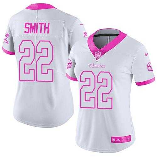 Glued Women Nike Minnesota Vikings #22 Harrison Smith White Pink Rush Limited Jersey,We sell and wholesale Glued Women Nike Minnesota Vikings #22 Harrison Smith White Pink Rush Limited Jersey on line form chian!