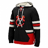Customized Men's Chicago Blackhawks Any Name & Number Black CCM Throwback Stitched Hoodie,baseball caps,new era cap wholesale,wholesale hats