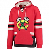 Customized Men's Chicago Blackhawks Any Name & Number Red CCM Throwback Stitched Hoodie