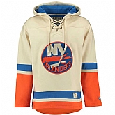 Customized Men's New York Islanders Any Name & Number Cream Stitched NHL Hoodie,baseball caps,new era cap wholesale,wholesale hats