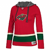 Customized Women Minnesota Wild Any Name & Number Red Stitched Hockey Hoodie,baseball caps,new era cap wholesale,wholesale hats