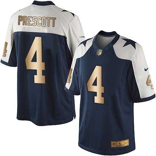 Glued Nike Dallas Cowboys #4 Dak Prescott Navy Blue Thanksgiving Men's NFL Golden Limited Jersey,We sell and wholesale Glued Nike Dallas Cowboys #4 Dak Prescott Navy Blue Thanksgiving Men's NFL Golden Limited Jersey on line form chian!