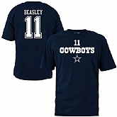 MENS DALLAS COWBOYS #11 COLE BEASLEY NAVY BLUE NAME x26 NUMBER T-SHIRT
