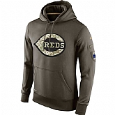 Printed Men's Cincinnati Reds Salute To Service Green Nike Baseball Pullover Hoodie WanKe,baseball caps,new era cap wholesale,wholesale hats