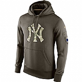 Printed Men's New York Yankees Salute To Service Green Nike Baseball Pullover Hoodie WanKe,baseball caps,new era cap wholesale,wholesale hats