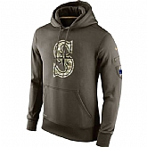 Printed Men's Seattle Mariners Salute To Service Green Nike Baseball Pullover Hoodie WanKe,baseball caps,new era cap wholesale,wholesale hats