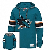 San Jose Sharks Blank (No Name & Number) Aqua Green Stitched NHL Pullover Hoodie WanKe,baseball caps,new era cap wholesale,wholesale hats