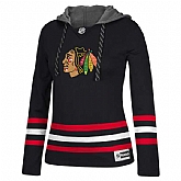 Women Chicago Blackhawks Blank (No Name & Number) Black Stitched NHL Pullover Hoodie WanKe,baseball caps,new era cap wholesale,wholesale hats