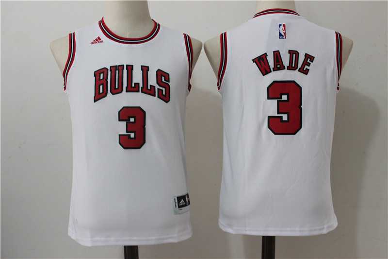 Youth Chicago Bulls #3 Wade White Swingman Stitched NBA Jersey,We sell and wholesale Youth Chicago Bulls #3 Wade White Swingman Stitched NBA Jersey on line form chian!