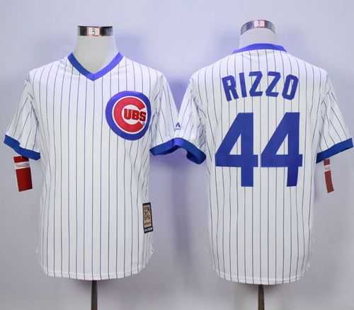 Chicago Cubs #44 Anthony Rizzo White Strip Home Cooperstown Stitched MLB Jersey,We sell and wholesale Chicago Cubs #44 Anthony Rizzo White Strip Home Cooperstown Stitched MLB Jersey on line form chian!