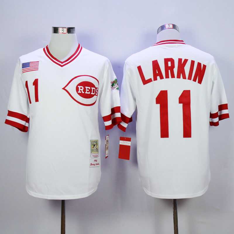 Cincinnati Reds #11 Larkin Throwback White Turn Back The Clock Stitched MLB Jersey,We sell and wholesale Cincinnati Reds #11 Larkin Throwback White Turn Back The Clock Stitched MLB Jersey on line form chian!