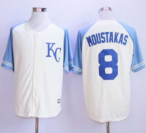 Kansas City Royals #8 Mike Moustakas Cream Exclusive Vintage Stitched MLB Jersey,We sell and wholesale Kansas City Royals #8 Mike Moustakas Cream Exclusive Vintage Stitched MLB Jersey on line form chian!
