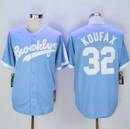 Mitchell And Ness Los Angeles Dodgers #32 Sandy Koufax Light Blue Throwback Stitched MLB Jersey,We sell and wholesale Mitchell And Ness Los Angeles Dodgers #32 Sandy Koufax Light Blue Throwback Stitched MLB Jersey on line form chian!