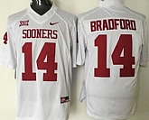 Oklahoma Sooners #14 Sam Bradford White Stitched NCAA Jersey