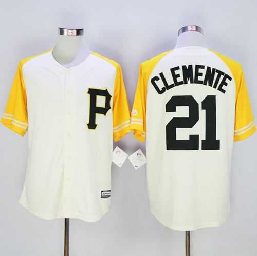 Pittsburgh Pirates #21 Roberto Clemente CreamGold Exclusive New Cool Base Stitched MLB Jersey,We sell and wholesale Pittsburgh Pirates #21 Roberto Clemente CreamGold Exclusive New Cool Base Stitched MLB Jersey on line form chian!