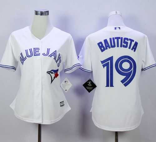 Women Toronto Blue Jays #19 Jose Bautista White Fashion Stitched MLB Jersey,We sell and wholesale Women Toronto Blue Jays #19 Jose Bautista White Fashion Stitched MLB Jersey on line form chian!