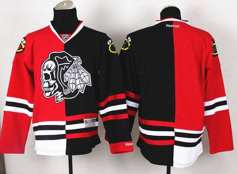 Men Chicago Blackhawks Customized Red-Black With Black Skull Split Stitched Hockey Jersey,We sell and wholesale Men Chicago Blackhawks Customized Red-Black With Black Skull Split Stitched Hockey Jersey on line form chian!
