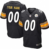 Men Nike Pittsburgh Steelers Customized Black Team Color Stitched NFL Elite Jersey