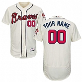 Atlanta Braves Customized Majestic Flexbase Collection Stitched Baseball WEM Jersey - Cream