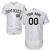 Colorado Rockies Customized Majestic Flexbase Collection Stitched Baseball WEM Jersey - White