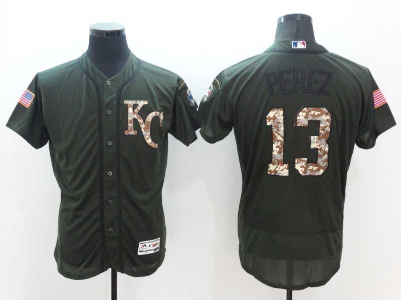 Kansas City Royals #13 Salvador Perez Green Salute To Service 2016 Flexbase Collection Stitched Baseball Jersey,We sell and wholesale Kansas City Royals #13 Salvador Perez Green Salute To Service 2016 Flexbase Collection Stitched Baseball Jersey on line form chian!