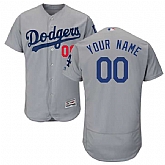Los Angeles Dodgers Customized Majestic Alternate Flexbase Collection Stitched Baseball WEM Jersey - Gray,baseball caps,new era cap wholesale,wholesale hats