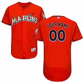 Miami Marlins Customized Majestic FlexBase Collection Stitched Baseball WEM Jersey - Firebrick,baseball caps,new era cap wholesale,wholesale hats