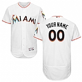 Miami Marlins Customized Majestic Flexbase Collection Stitched Baseball WEM Jersey - White