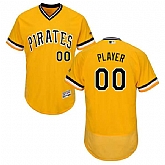 Pittsburgh Pirates Customized Majestic Flexbase Collection Stitched Baseball WEM Jersey - Gold
