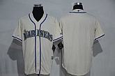 Seattle Mariners Customized Men's Cream New Cool Base Stitched Baseball Jersey,baseball caps,new era cap wholesale,wholesale hats