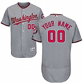 Washington Nationals Customized Majestic Flexbase Collection Stitched Baseball WEM Jersey - Gray