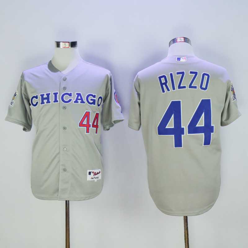 Chicago Cubs #44 Anthony Rizzo Mitchell And Ness Gray Stitched Baseball Jersey,We sell and wholesale Chicago Cubs #44 Anthony Rizzo Mitchell And Ness Gray Stitched Baseball Jersey on line form chian!