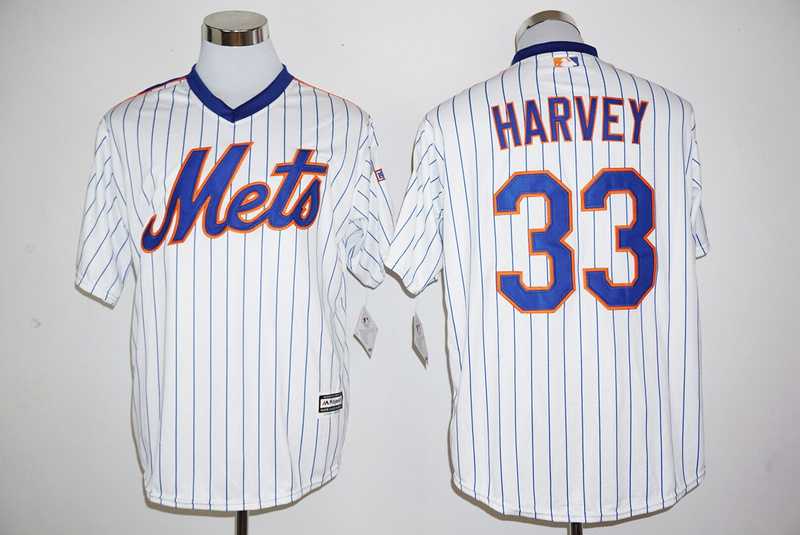 New York Mets #33 Matt Harvey Mitchell and Ness 25TH Patch White (Blue Strip) New Cool Base Stitched Jersey,We sell and wholesale New York Mets #33 Matt Harvey Mitchell and Ness 25TH Patch White (Blue Strip) New Cool Base Stitched Jersey on line form chian!