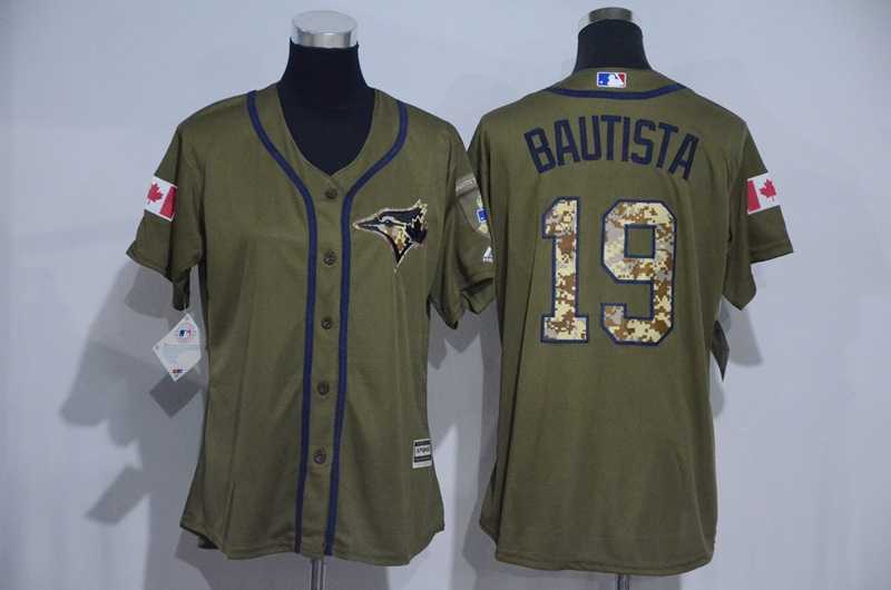 Women Toronto Blue Jays #19 Jose Bautista Green Salute to Service Stitched Baseball Jersey,We sell and wholesale Women Toronto Blue Jays #19 Jose Bautista Green Salute to Service Stitched Baseball Jersey on line form chian!