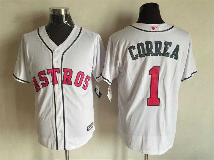 Houston Astros #1 Carlos Correa White Home  2016 Mother's Day Flex Base Stitched Jersey,We sell and wholesale Houston Astros #1 Carlos Correa White Home  2016 Mother's Day Flex Base Stitched Jersey on line form chian!