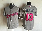 Kansas City Royals #13 Salvador Perez Gray Road 2016 Mother's Day Flex Base Stitched Jersey,baseball caps,new era cap wholesale,wholesale hats
