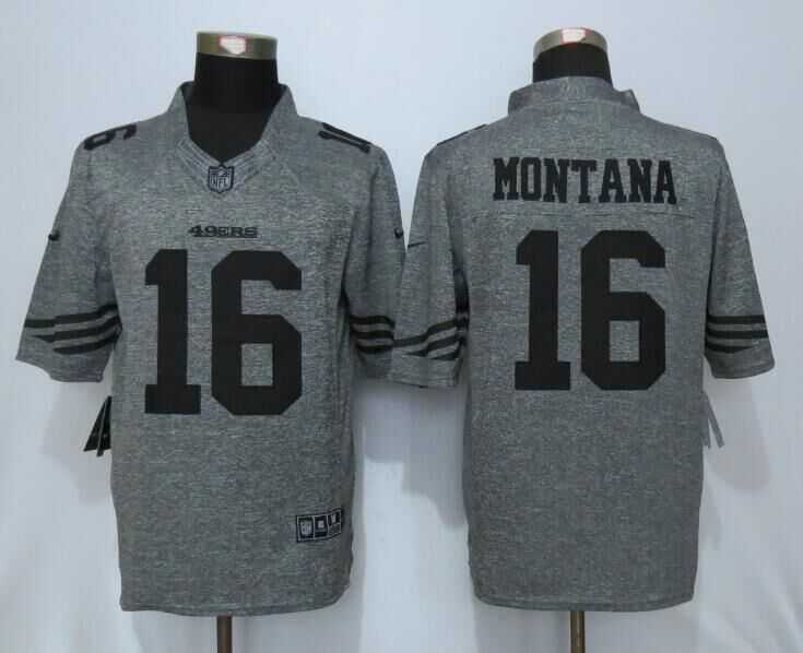 Nike Limited San Francisco 49ers #16 Montana Gray Men's Gridiron Gray Stitched NFL Jersey,We sell and wholesale Nike Limited San Francisco 49ers #16 Montana Gray Men's Gridiron Gray Stitched NFL Jersey on line form chian!