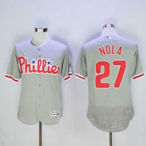 Philadelphia Phillies #27 Aaron Nola Gray 2016 Flexbase Collection Stitched Baseball Jersey,We sell and wholesale Philadelphia Phillies #27 Aaron Nola Gray 2016 Flexbase Collection Stitched Baseball Jersey on line form chian!