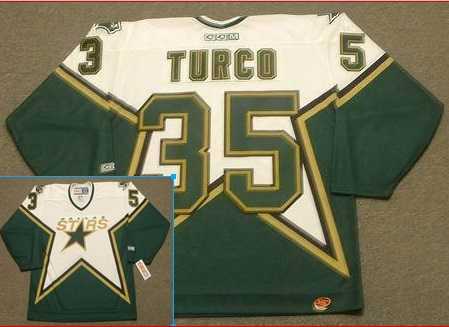 Dallas Stars #35 Turco Green-White CCM Throwback Stitched NHL Jersey,We sell and wholesale Dallas Stars #35 Turco Green-White CCM Throwback Stitched NHL Jersey on line form chian!