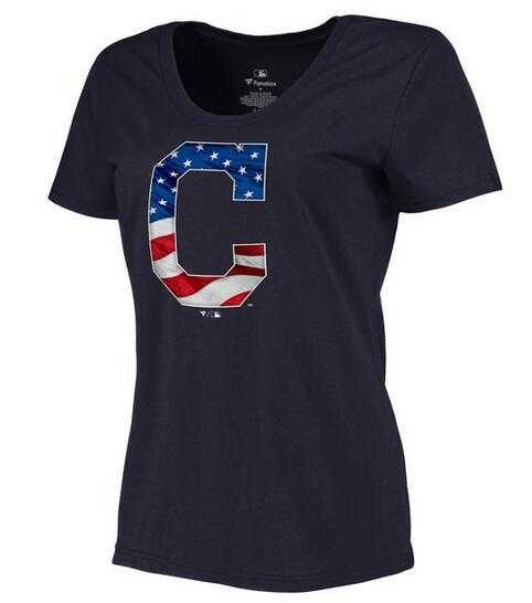 Women's Cleveland Indians Navy Plus Sizes Banner Wave T-Shirt,We sell and wholesale Women's Cleveland Indians Navy Plus Sizes Banner Wave T-Shirt on line form chian!
