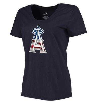 Women's Los Angeles Angels of Anaheim Navy Plus Sizes Banner Wave T-Shirt,We sell and wholesale Women's Los Angeles Angels of Anaheim Navy Plus Sizes Banner Wave T-Shirt on line form chian!